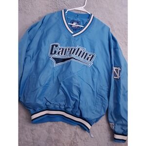 Vintage North Carolina Jacket Mens XL Starter Windnbreaker Lined NCAA RIPPED